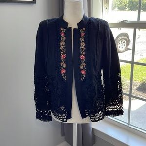 Black and Floral Chicos Jacket